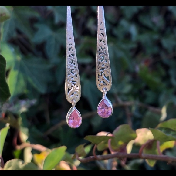 Pink Topaz Earrings - Picture 7 of 8